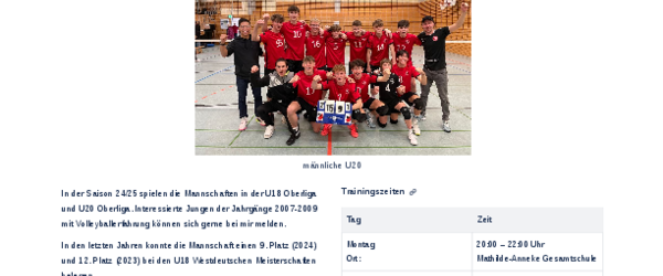Mannschaftsübersicht Volleyball 2024 zum Download